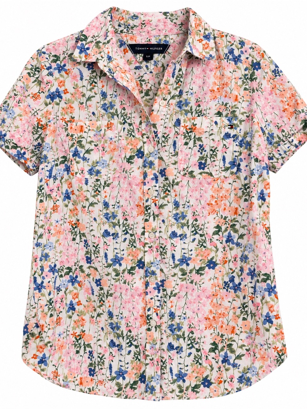 Tommy Hilfiger Multicolor Floral Short-Sleeve Button-Down Shirt